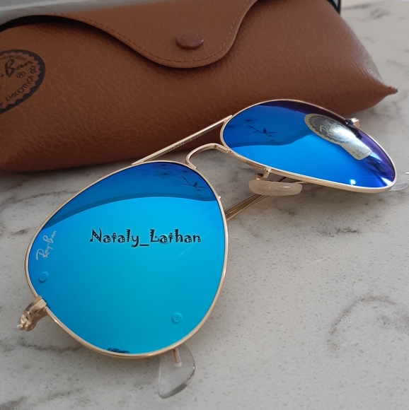 Ray-Ban (Store Display) Aviator Blue Mirror Lens RB3025 - Picture 5 of 11